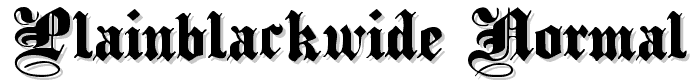 PlainBlackWide Normal font